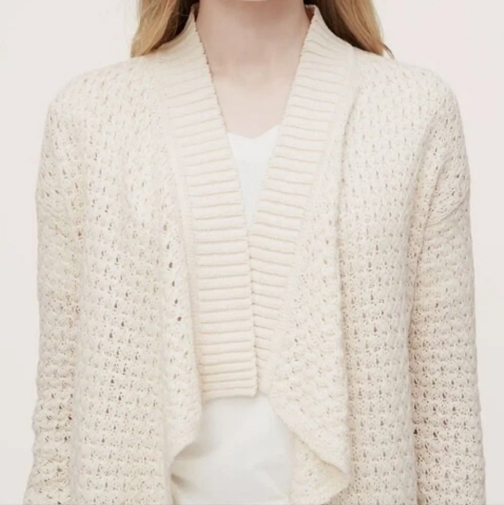 Loft Cream Open-Front Size S Cardigan Sweater Classic 3126-CN